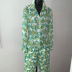 90s GIANNI VERSACE COUTURE GREEN JEAN MIAMI SET